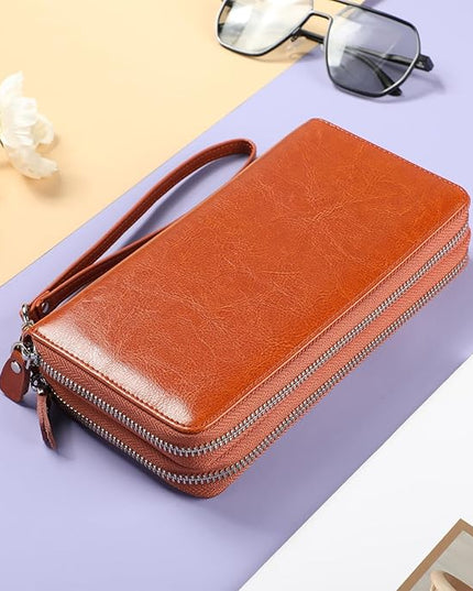 Lavemi Small Compact Women Wallet RFID Blocking Genuine Leather Bifold Purse with ID Windows