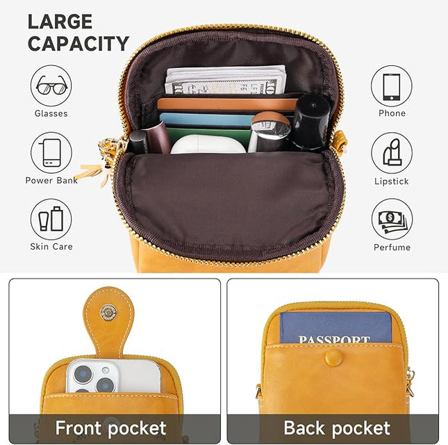 Small Crossbody Bags for Women, Lightweight Mini Cute Cell Phone Purse for Women with Tassel Shining Butterfly