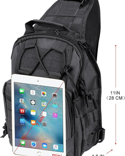 Qcute Tactical Backpack, Waterproof Military Cross-body Molle Sling Shoulder Backpack Chest Bag for Outdoor Every Day Carry