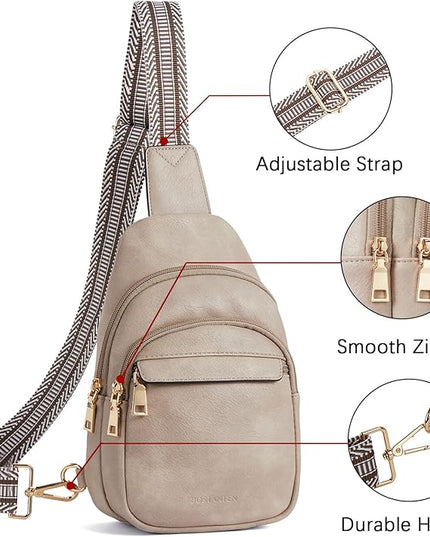 BOSTANTEN Small Sling Bag for Women Leather Crossbody Bags Fanny Pack Chest Bag for Travel