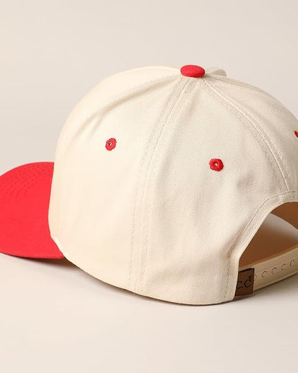 MIRMARU Two-Tone Vintage Canvas Trucker Hats for Men & Women, Adjustable Size Baseball Caps with Trendy Embroidered Design