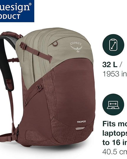 Osprey Tropos Laptop Backpack - Everyday Bag with Organized Storage for Campus, Commute, or Travel, Phantom Grey Heather