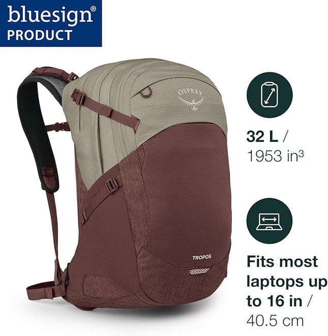 Osprey Tropos Laptop Backpack - Everyday Bag with Organized Storage for Campus, Commute, or Travel, Phantom Grey Heather