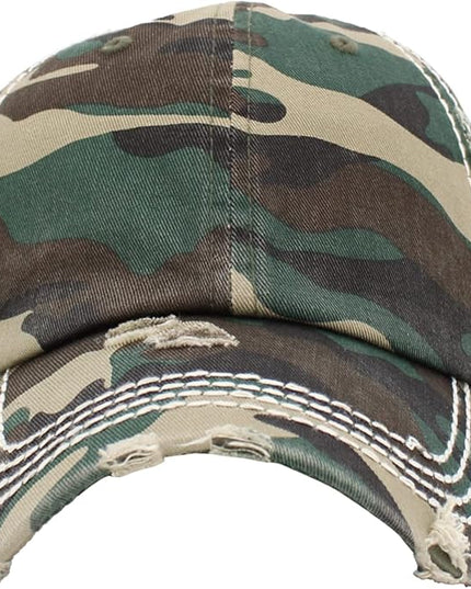 KBETHOS Vintage Washed Distressed Cotton Dad Hat Baseball Cap Adjustable Polo Trucker Unisex Style Headwear