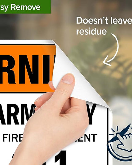 Warning Local Alarm Only Not Connected To Fire Department Call 911 Sign, 10x7 Inches, 4 Mil Vinyl Decal Stickers Weather Resistant, Made in USA by My Sign Center