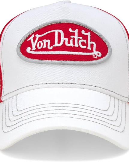 Von Dutch Unisex Trucker Hat - Curved Bill Mesh Back Retro Classic Adjustable Snapback Baseball Cap for Men and Women