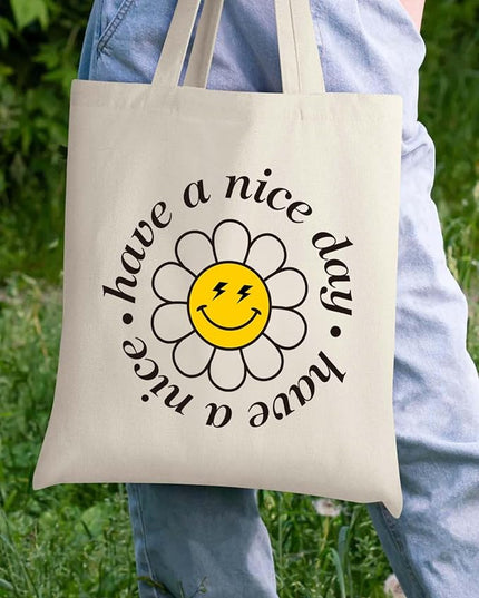 AUSVKAI Canvas Tote Bag Aesthetic for Women, Cute Reusable Cloth Cotton Bags for Shopping Beach Grocery