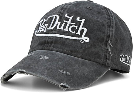 Von Dutch Men & Womens Baseball Caps - Breathable Adjustable Snapback Soft Cotton Canvas Curved Brim Vintage Hat