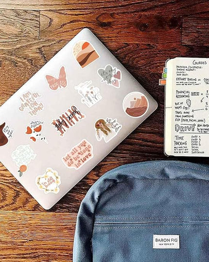 Vintage Inspirational Stickers 50Pcs, Boho Motivational Aesthetic Stickers for Women Adults Kids Teen Teachers, Retro Vinyl Waterproof Positive Decals for Laptop Water Bottles Phone Scrapbook Journal