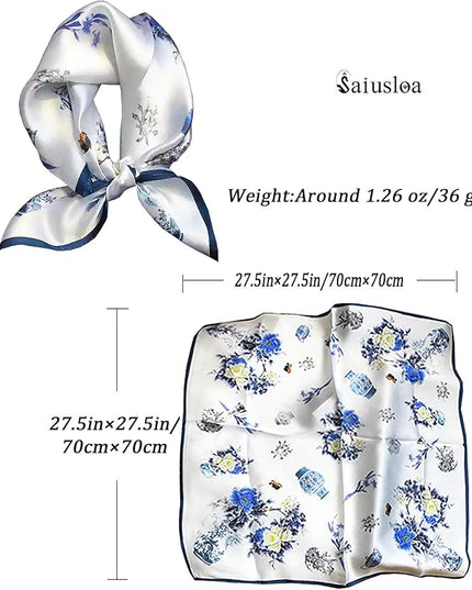 Neck Scarf For Womens Silky Head Scarves Hair Bandanas Square Scarf Fashion Accessories lightweight