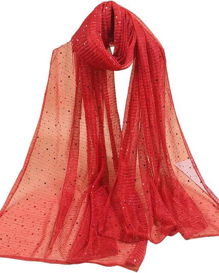 Floerns Women's Sequin Bandana Square Scarf Silk Scarves Mesh Shawl and Wrap for Evening Dresses