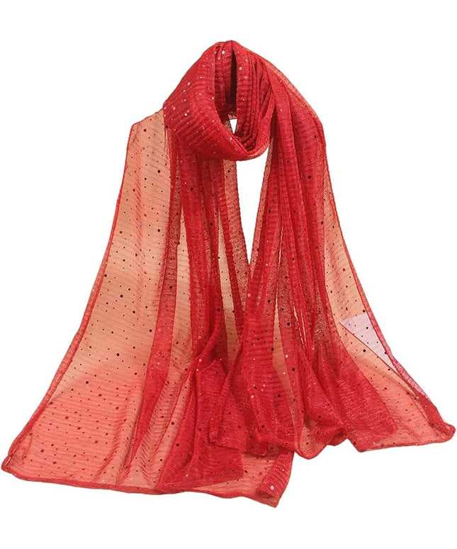 Floerns Women's Sequin Bandana Square Scarf Silk Scarves Mesh Shawl and Wrap for Evening Dresses