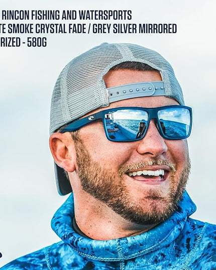 Costa Del Mar Men's Rincon Fishing and Watersports Rectangular Sunglasses