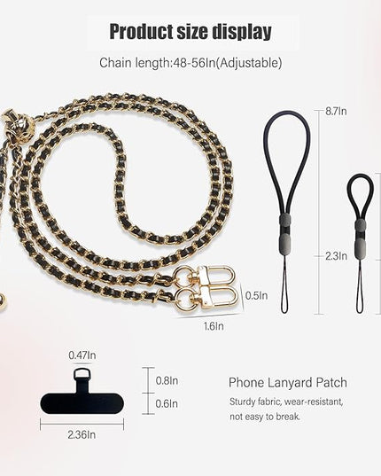 Phone crossbody strap, 2× Pads,1× Leather Phone Strap,1× Phone Wrist Strap,1× Adjustable Finger Strap,Universal Crossbody Patch Phone Lanyards,Compatible with Most Smart, phone lanyard(purple)