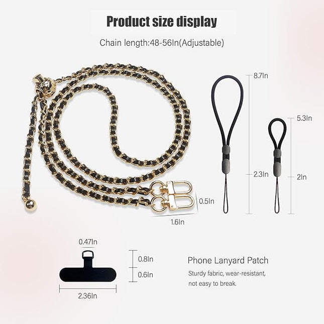 Phone crossbody strap, 2× Pads,1× Leather Phone Strap,1× Phone Wrist Strap,1× Adjustable Finger Strap,Universal Crossbody Patch Phone Lanyards,Compatible with Most Smart, phone lanyard(purple)