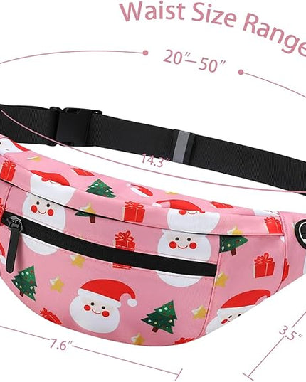 MAXTOP Large Crossbody Fanny Pack with 4-Zipper Pockets,Gifts for Enjoy Sports Festival Workout Traveling Running Casual Hands-Free Wallets Waist Pack Phone Bag Carrying All Phones