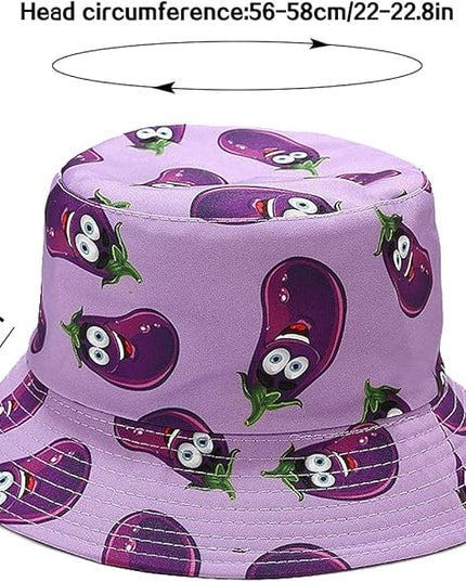 XYIYI Cute Bucket Hat Beach Fisherman Hats for Women, Reversible Double-Side-Wear