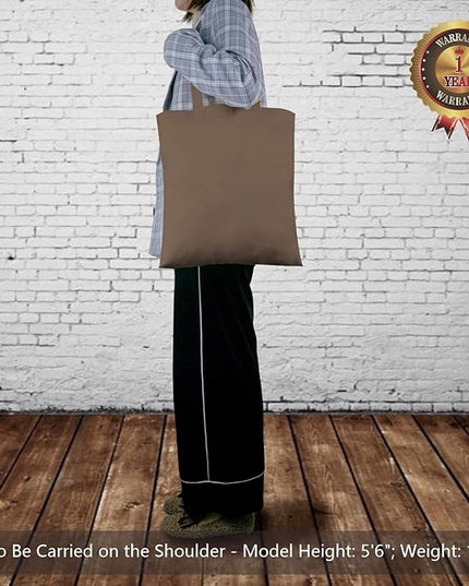 TOPDesign 6-Pack Economical 16"x15" Brown Cotton Tote Bag, Lightweight Medium Reusable Grocery Shopping Cloth Bags, Suitable for DIY, Advertising, Promotion, Gift, Activity