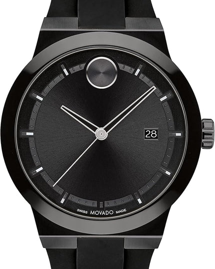 Movado Bold Fusion Men's Luxury Quartz Watch - Swiss Movement, Silicone Strap, Water Resistance 50 Meters (5ATM) - Classic Timepiece - Gift for Him - 42mm
