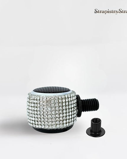 Tote Tunes Waterproof Mini Bluetooth Speaker Compatible with Bogg-Style Tote Bags – Wireless Portable Sound with Secure Rivet Attachment (Crystal Rhinestone)