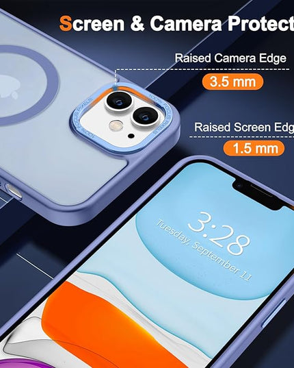 Hython Case for iPhone 11 Case Magnetic Translucent Matte Phone Cases 6.1" [Compatible with MagSafe] Thin Slim Fit Shockproof Bumper Hard Protective Cover for Women Men Girls, Light Blue