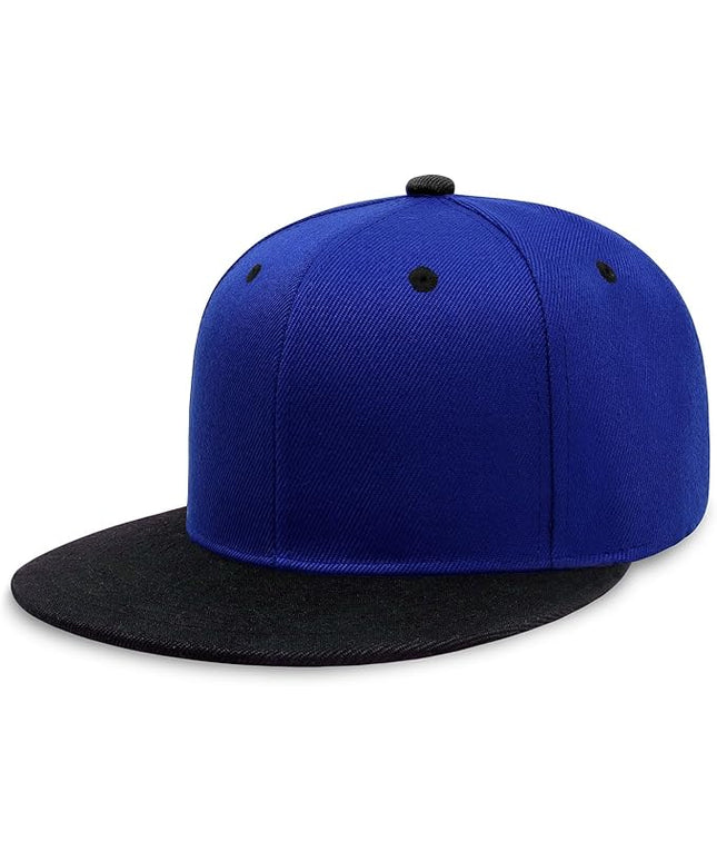 CHOK.LIDS Flat Bill Visor Classic Snapback Hat Blank Adjustable Brim High Top End Trendy Color Style Plain Tone Baseball Cap