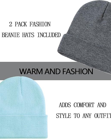 ZOORON 1&2 Pack Beanie for Men Women Slouchy Beanie Hats Winter Knit Caps Soft Ski Hat Unisex