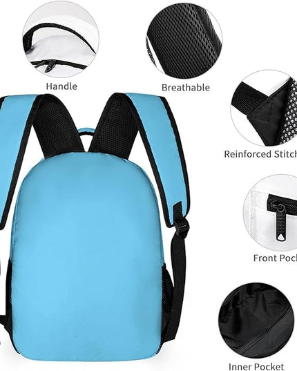 Fashion Sky Blue Backpack Lightweight Large Capacity Laptop Daybag for Travel Work