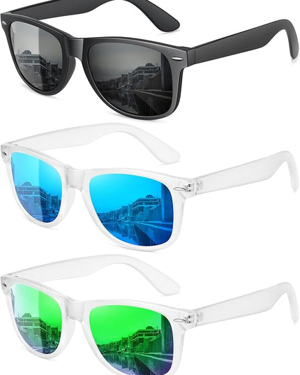 MEETSUN Polarized Sunglasses for Women Men Classic Retro Trendy Driving Sun Glasses UV400 Protection (3 Pack)