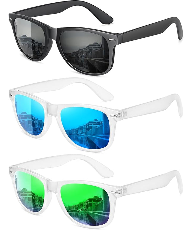 MEETSUN Polarized Sunglasses for Women Men Classic Retro Trendy Driving Sun Glasses UV400 Protection (3 Pack)