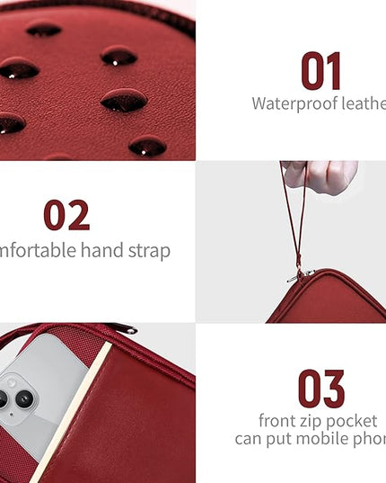 Travel Cable Organizer Bag Pouch Electronic Accessories Carry Case Portable Waterproof All-in-One Storage Bag for Cable,Charger, Phone, Hard Drive，SD Card-Wind Red