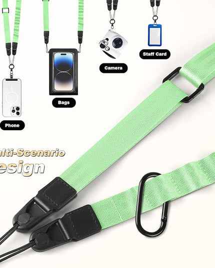 Adjustable Crossbody Phone Lanyard, Universal Phone Wrist Strap and Phone Neck Strap with Tether Tab, Phone Lanyard with Quick Release, Suitable for iPhone and Most Smartphones, Light Green