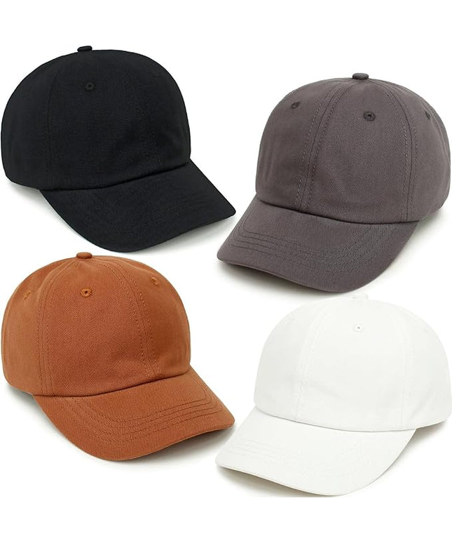 4 Pieces Toddler Baseball Hat Kid Baseball Cap Washed Cotton Adjustable Caps Hats for Boys Girls