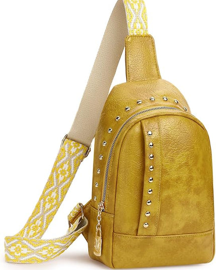 FALAN MULE Crossbody Bags for Women Trendy Leather Sling Chest Bag Fanny Packs for Women