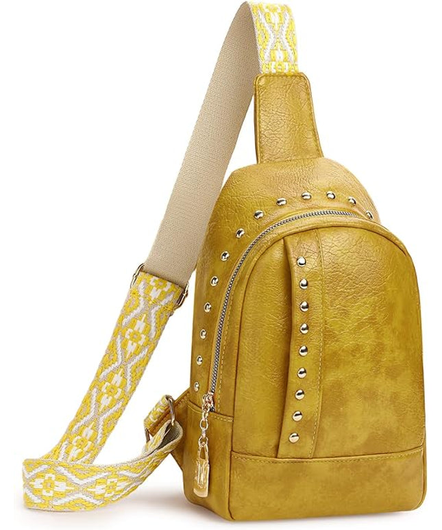 FALAN MULE Crossbody Bags for Women Trendy Leather Sling Chest Bag Fanny Packs for Women