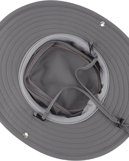 Connectyle Sun Hat for Men Women Breathable UPF 50+ Safari Hat for Fishing Hiking Gardening Adjustable Wide Brim Bucket Hats