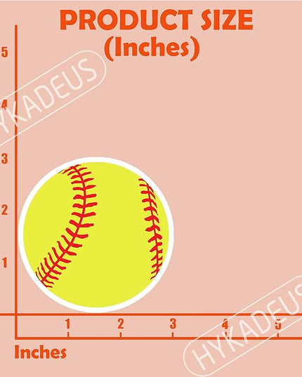 (3Pcs) Softball Stickers Waterproof Vinyl Softball Ball Decals for Water Bottle, Tumbler, Laptop, Phone Case, Poster Board, Scrapbooking, Team Players, Coach, 3" x 3"