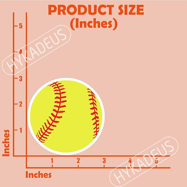 (3Pcs) Softball Stickers Waterproof Vinyl Softball Ball Decals for Water Bottle, Tumbler, Laptop, Phone Case, Poster Board, Scrapbooking, Team Players, Coach, 3" x 3"