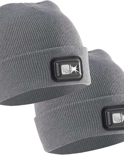 POWERCAP LED Hat Light 150 Lumens Rechargeable Fleece Beanie with Bright Built-in Headlamp Waterproof LED Warm One Size Cap