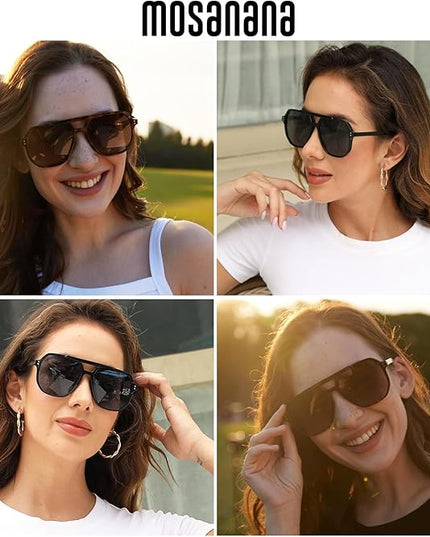 mosanana Oversized Aviator Sunglasses for Women and Men with Polarized Lens MS52243