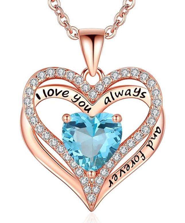 S925 Sterling Silver Necklace for Women, Wife Jewelry Rose Gold, Mom Birthday Valentines Mothers Day Gifts, Girlfriend Necklaces, Daughter Heart Jewel, Anniversary for Her