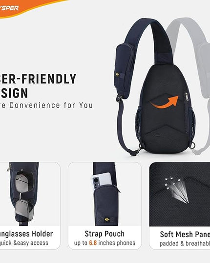 SKYSPER Sling Bag RFID Cross Body Bag Recycled Crossbody Backpack Travel Daypack