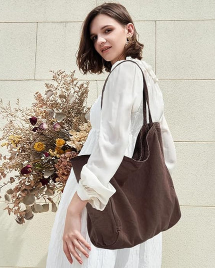 Canvas Tote Bag for Women Large Hobo Shoulder Bag for Work Travel Casual Message Bag Tote Purse handbags