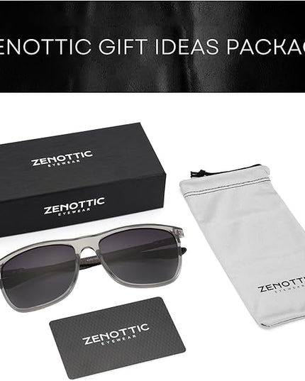 ZENOTTIC Square Polarized Sunglasses for Men Ultralight Carbon Fiber Sun Glasses Driving Fishing Golf Sports UV400 Protection