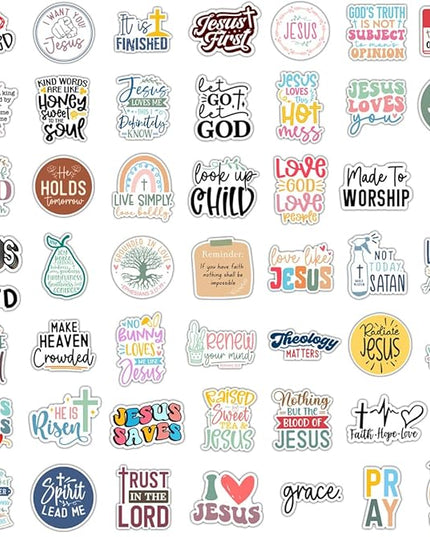 100 Pack Inspiring Christian Stickers for Water Bottles, Laptops, Phone Cases, Waterproof Vinyl, Religious Easter Gifts, Bible Verse Stickers, Christian Gifts for Kids, Teens, Girls and Boys (Faith)