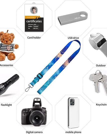Phone Lanyards, Wrist Lanyards for Keys, Adjustable Shoulder Neck Strap,Universal Crossbody Cell Phone Lanyard for ID Badges,Card Holder, Car Key, and Most Smartphones (Blue Marble)