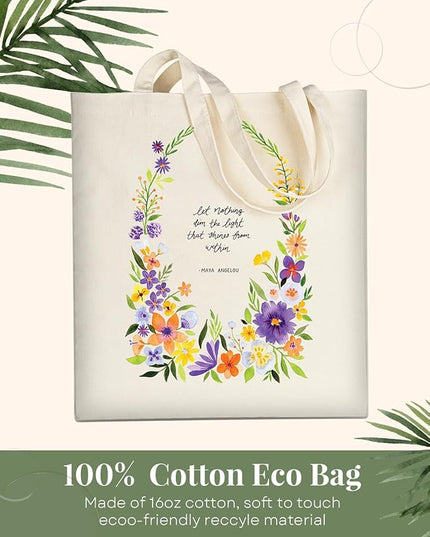 AUSVKAI Canvas Tote Bag for Women, Aesthetic Cute Grocery Grocery Reusable Cotton Gift Bag for Shooping Beach Trendy Gifts