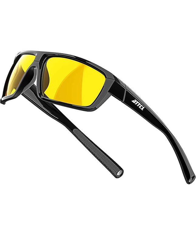 ATTCL Polarized Sunglasses Men for Fishing: UV Protection Lightweight TR90 Sports Wrap Sun Glasses Driving Golf Running