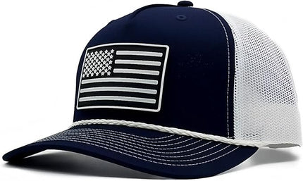Old Glory PVC Curved 5 Panel Rope Hat, Adjustable Snapback Baseball Cap, Perfect for Outdoor Sports
