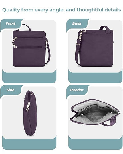 Travelon Anti-theft Classic Slim Double Zip Crossbody